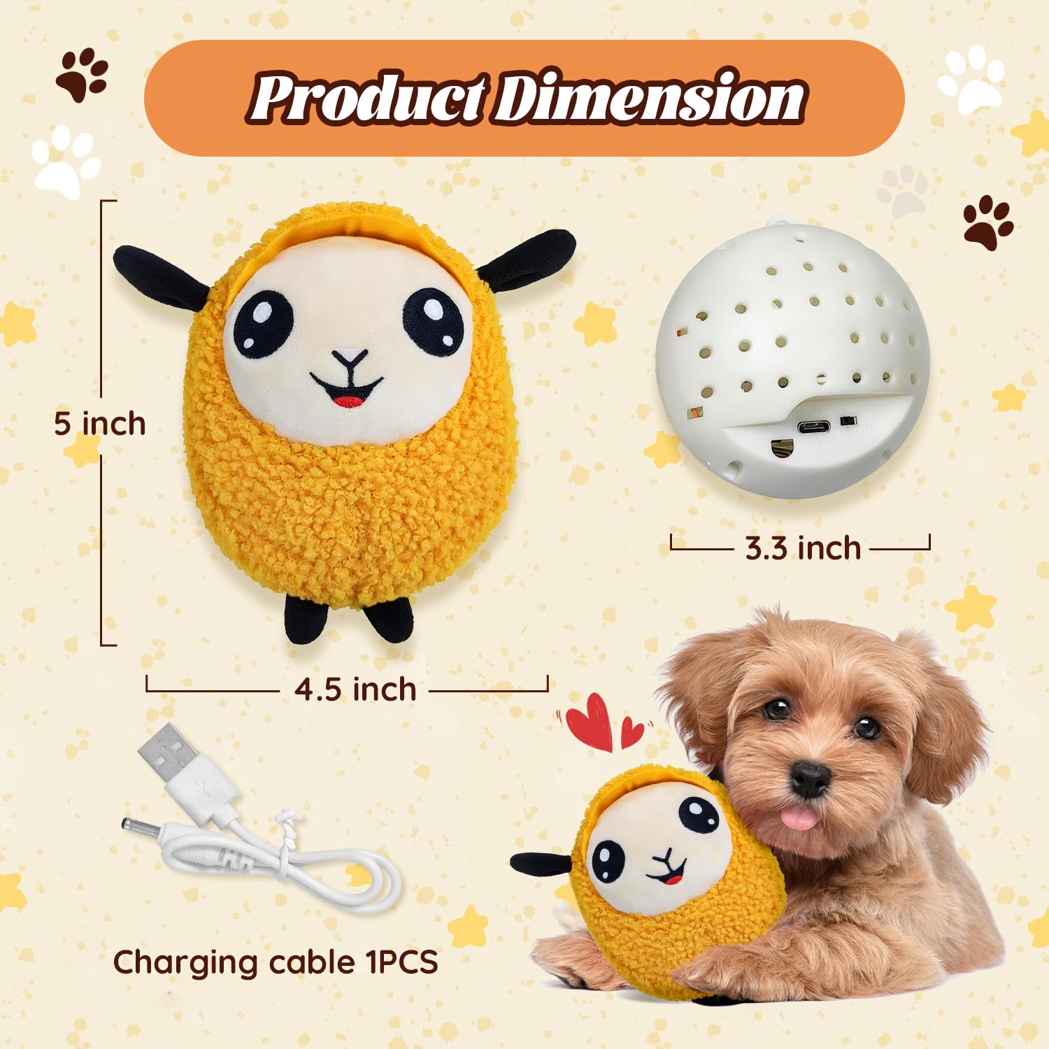 Huimpet balle peluche interactive, parfaite pour le parc ou le jardin.
