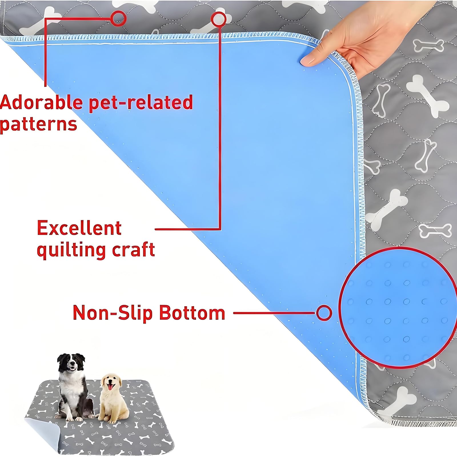 Tapis anti-glisse multi-usage reste en place sur carrelage et tapis