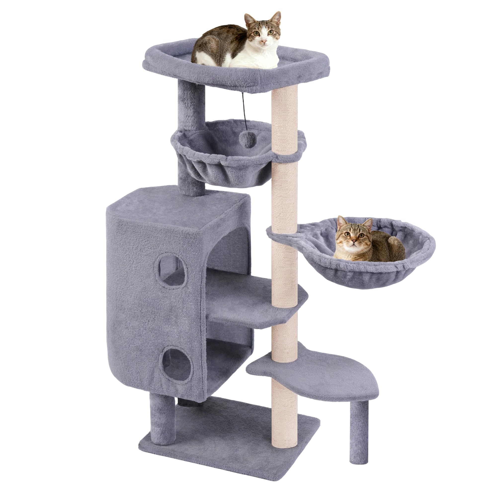 HUITREE Arbre chat poteaux en jute gris, protège le mobilier.