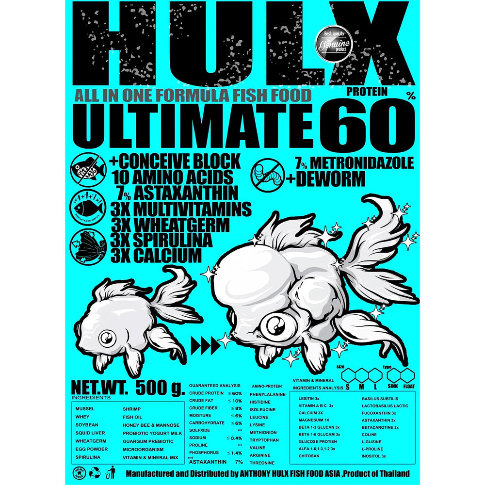Nourriture Hulx couleur éclatante et eau claire pour poisson rouge.