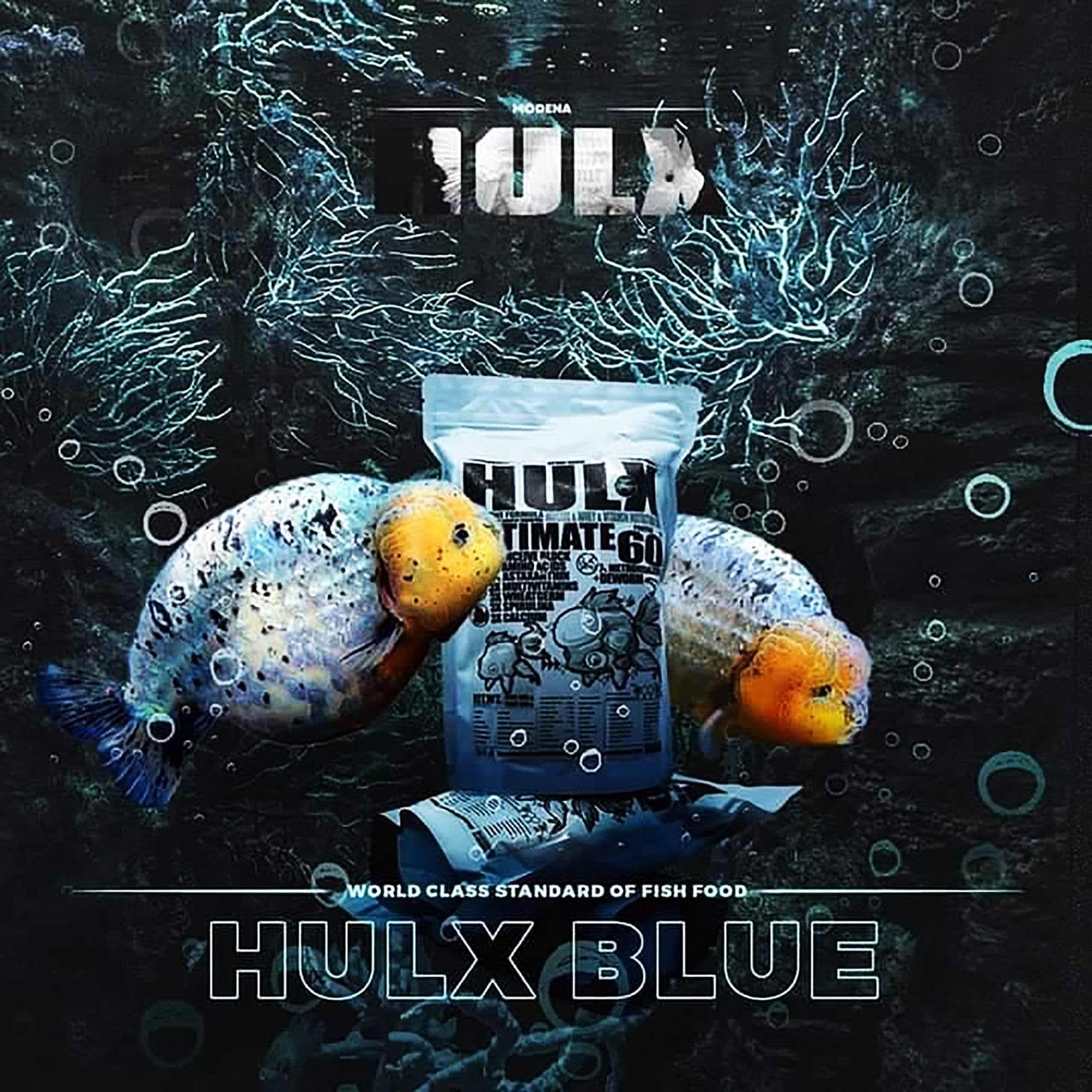 Nourriture Hulx protéine 60% pour poisson rouge, renforçant muscles et vitalité.