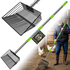 HUMUMU ramasseur de déchets pour poulets, longueur 66 pouces, nettoyage sans effort.