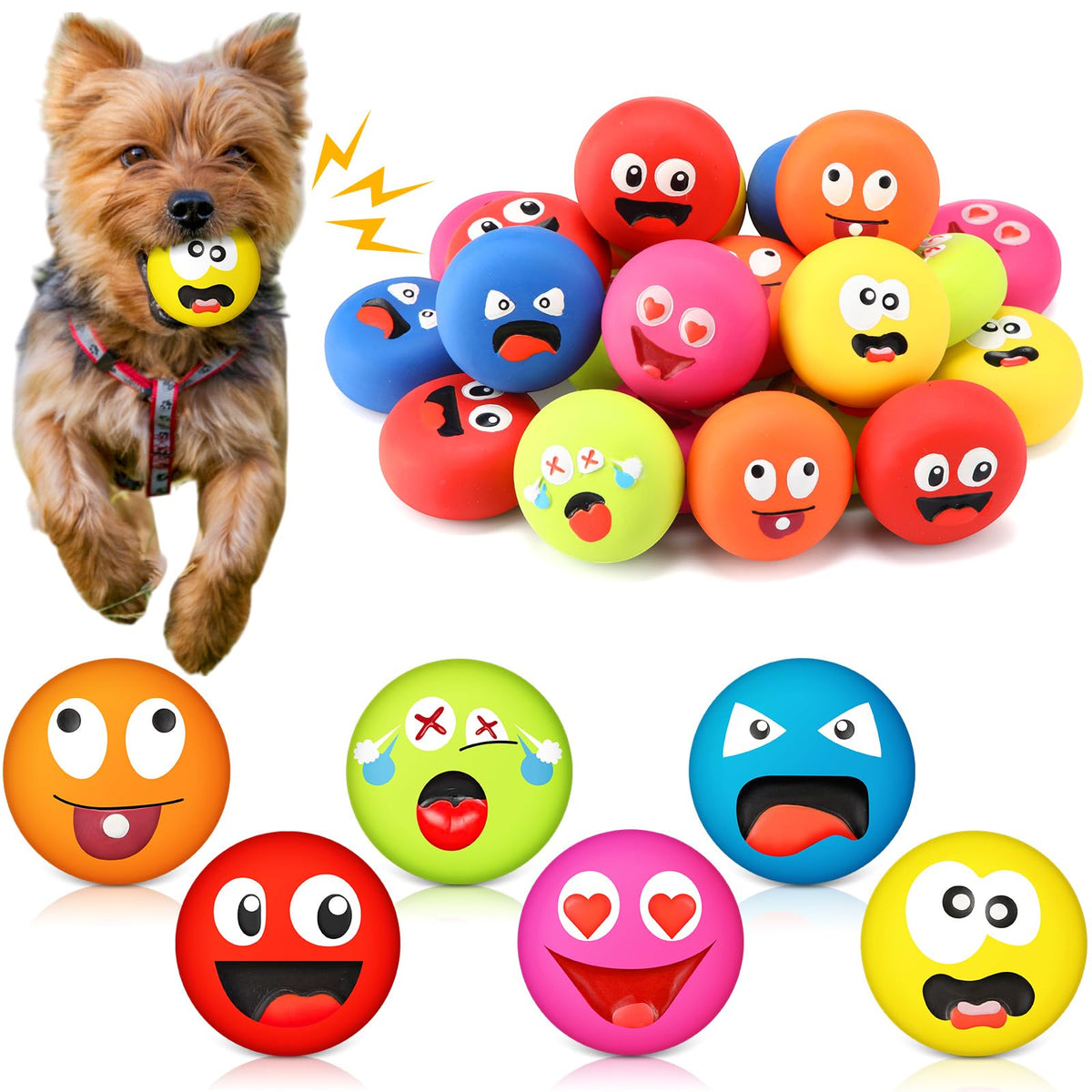Hungdao balles sifflement avec visages expressifs, idéal pour interaction et jeu