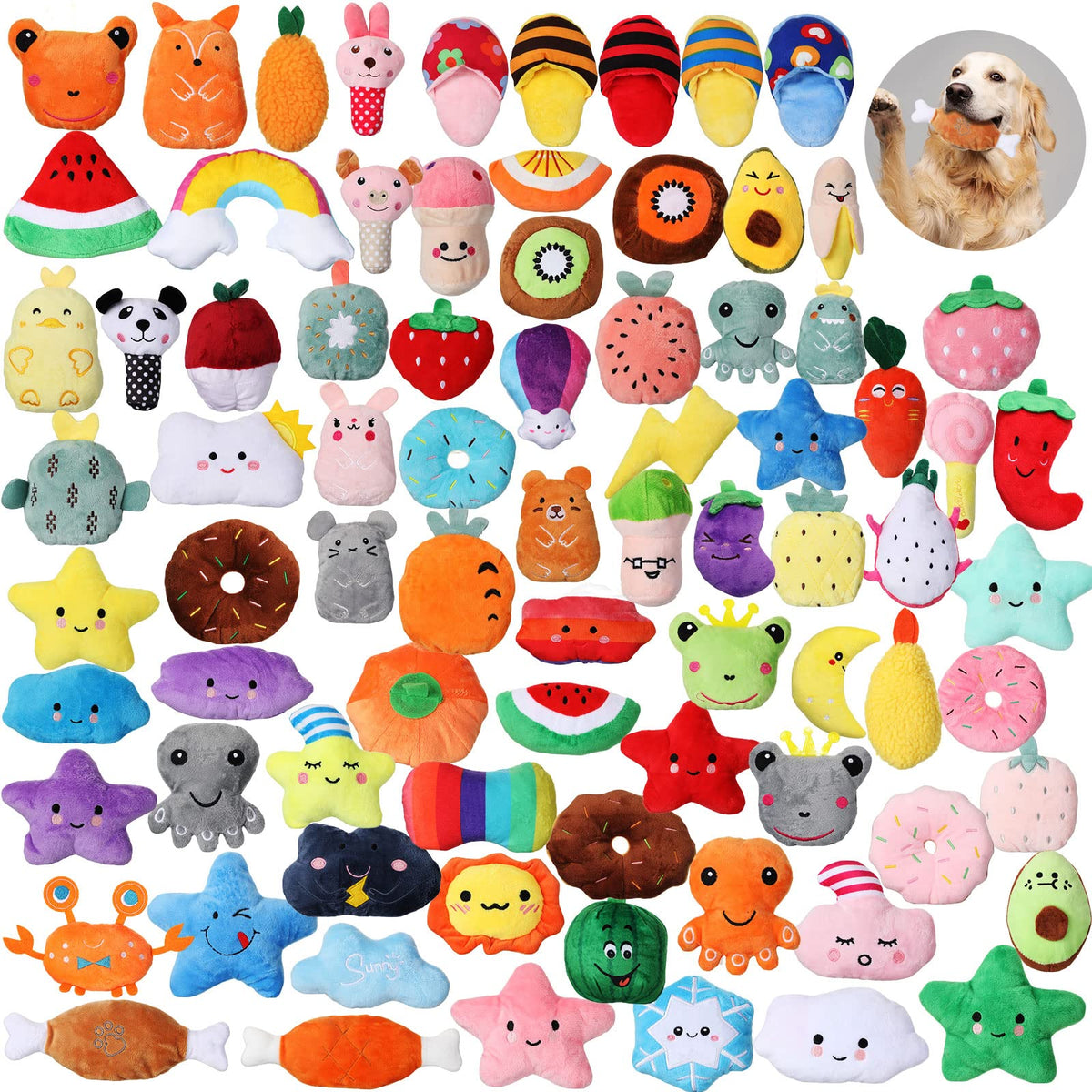 Hungdao ensemble de 80 jouets pour petit chien avec siffleurs, jeu quotidien