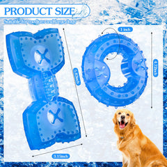 Hungdao jouet dentition chiot bleu rond, procure une sensation de fraîcheur pendant le jeu.