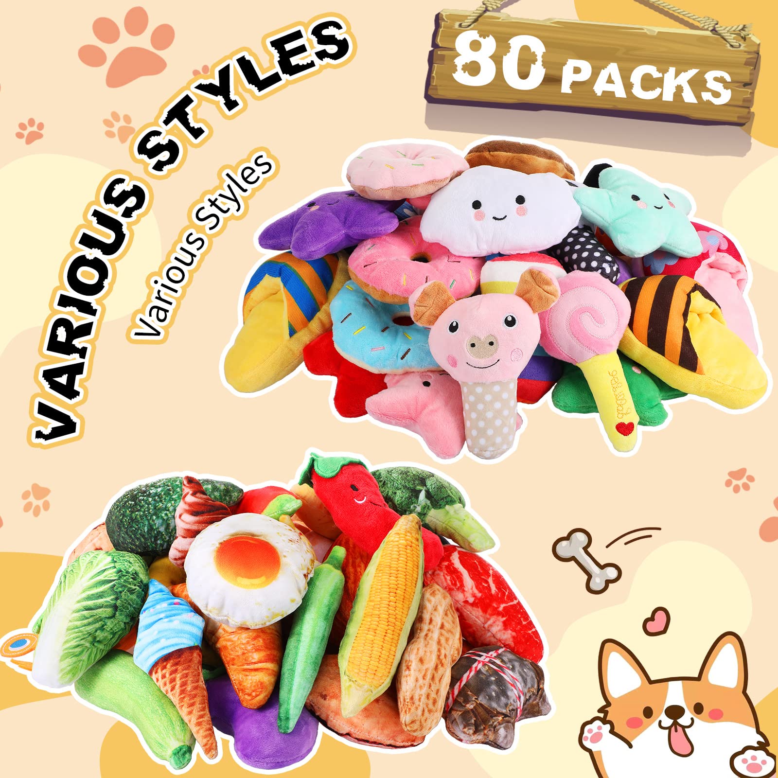 Jouets Hungdao, sifflets intégrés, attirent l'attention du chien et encouragent le jeu interactif.