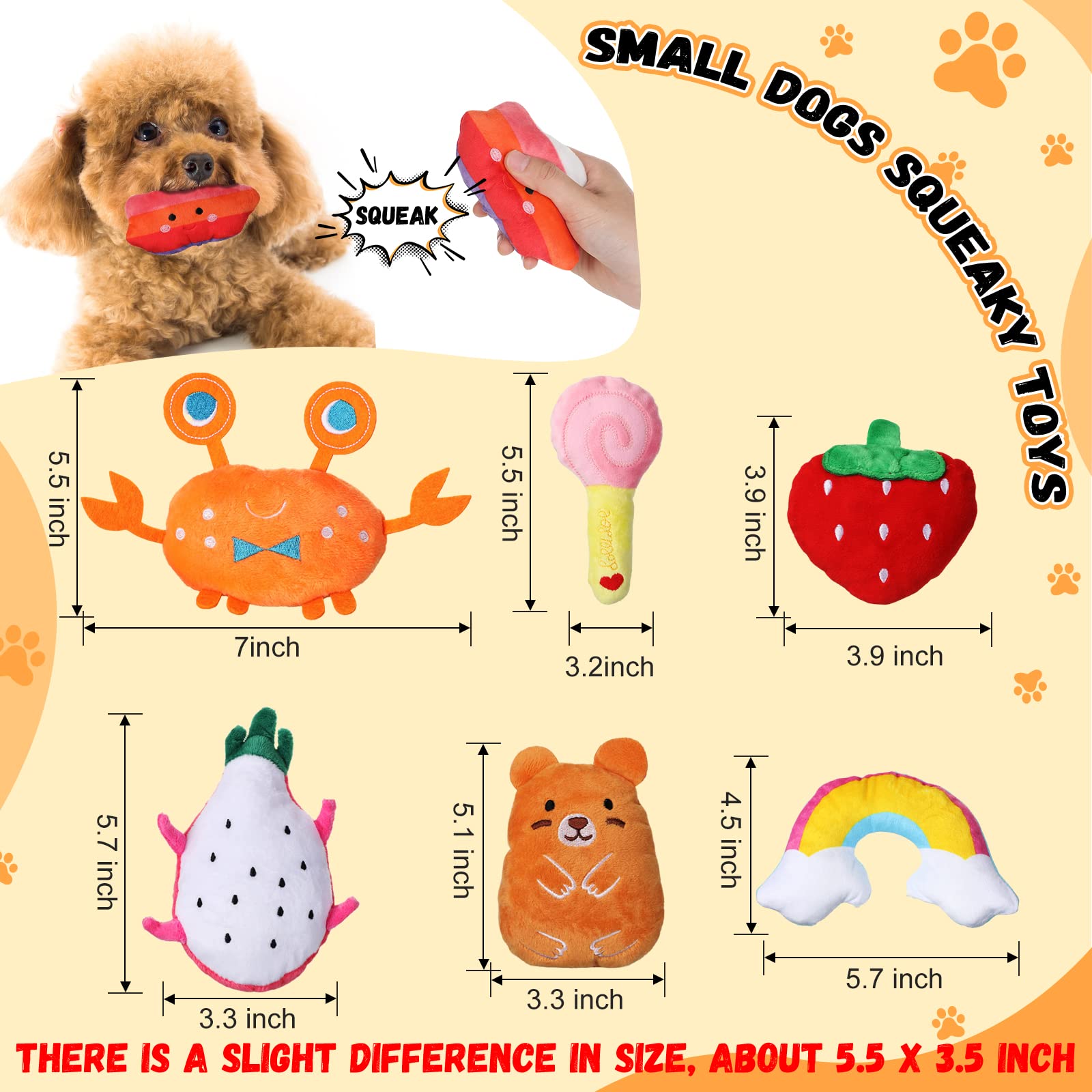 Hungdao jouets chiot peluche avec siffleurs et formes variées pour stimulation mentale