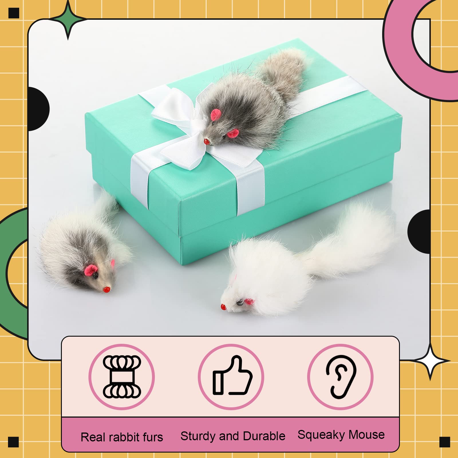 Souris peluche Hungdao gris, douceur et mouvement pour chats actifs.