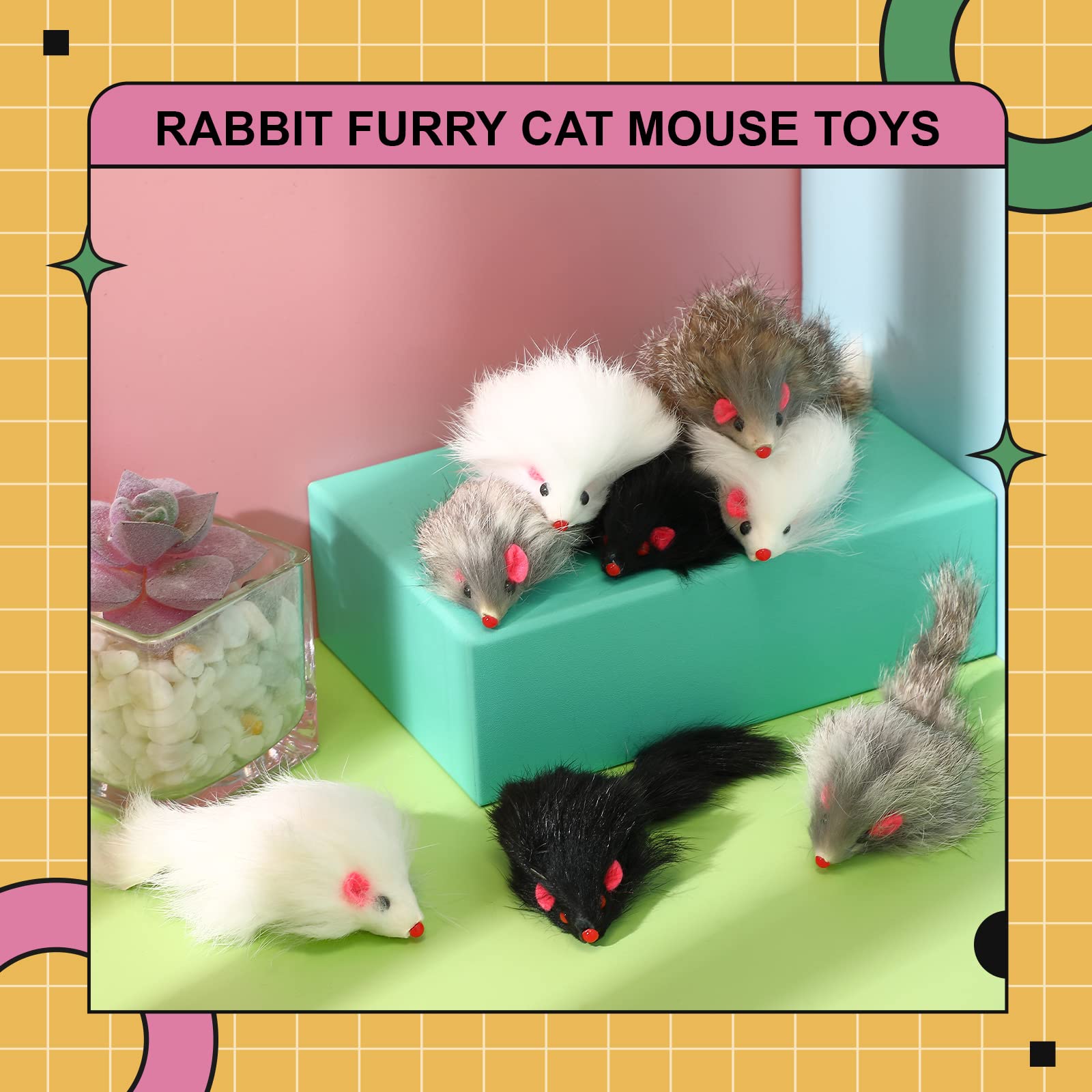 Souris Hungdao en fourrure de lapin, toucher doux et durable.