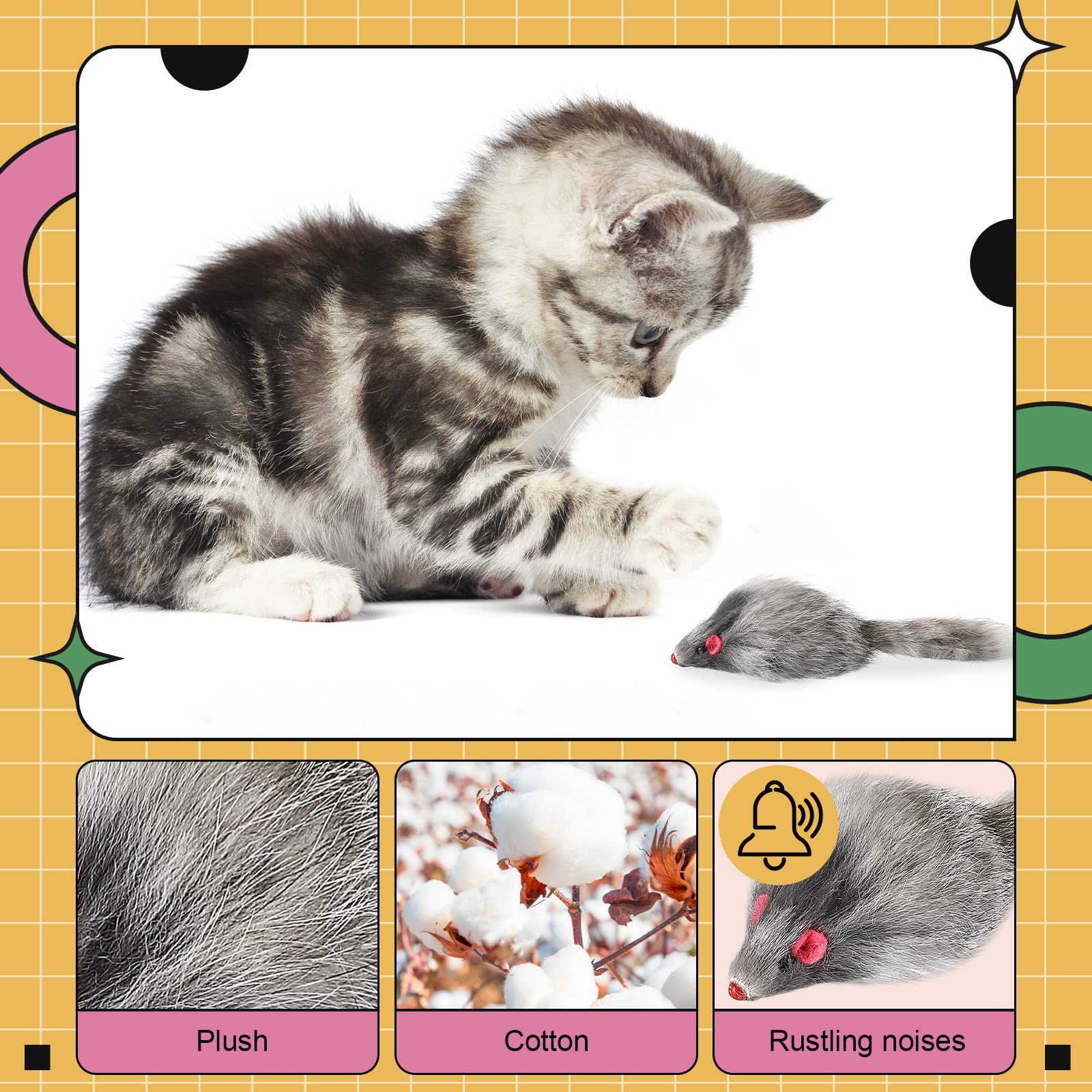 Jouet interactif Hungdao souris, capture et poursuite pour chats.