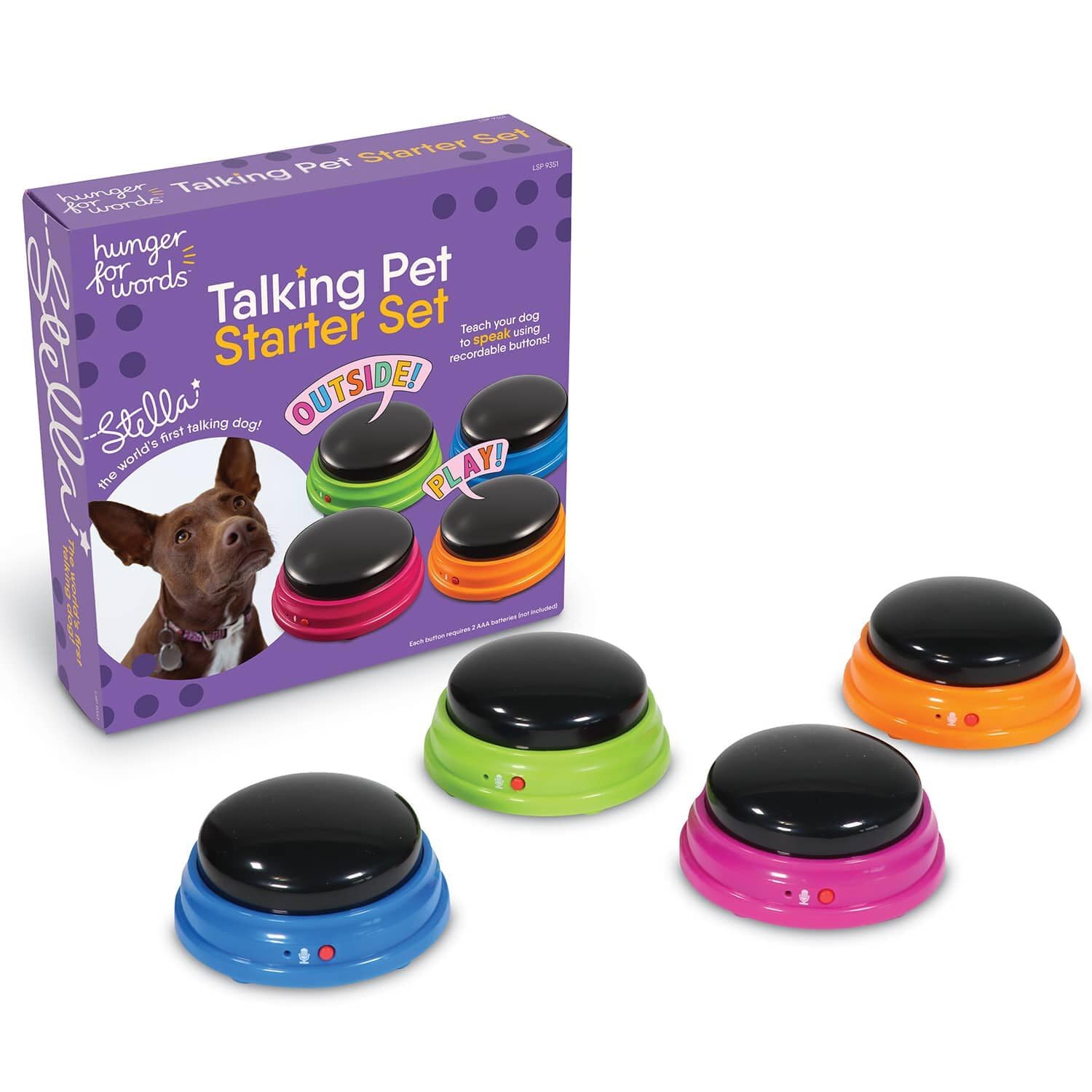 Hunger For Words ensemble-boutons-enregistres-pour-chien : facilite la communication.