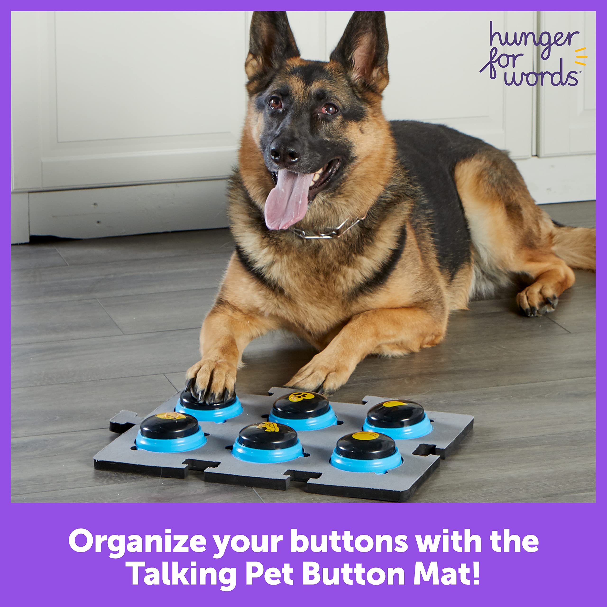 Hunger For Words-mat-etiquettes-personnalisables: personnalisation du vocabulaire pour votre chien.