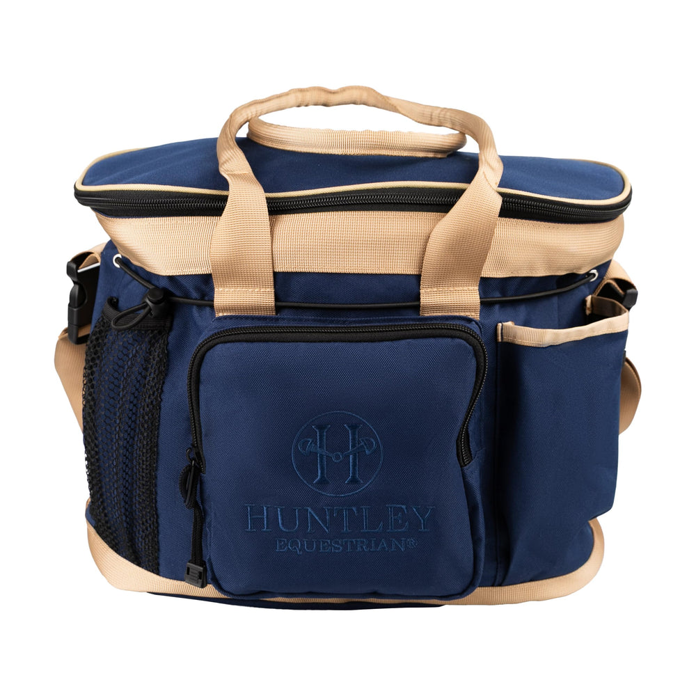 Trousse pansage Deluxe Huntley Equestrian avec poches extérieures.