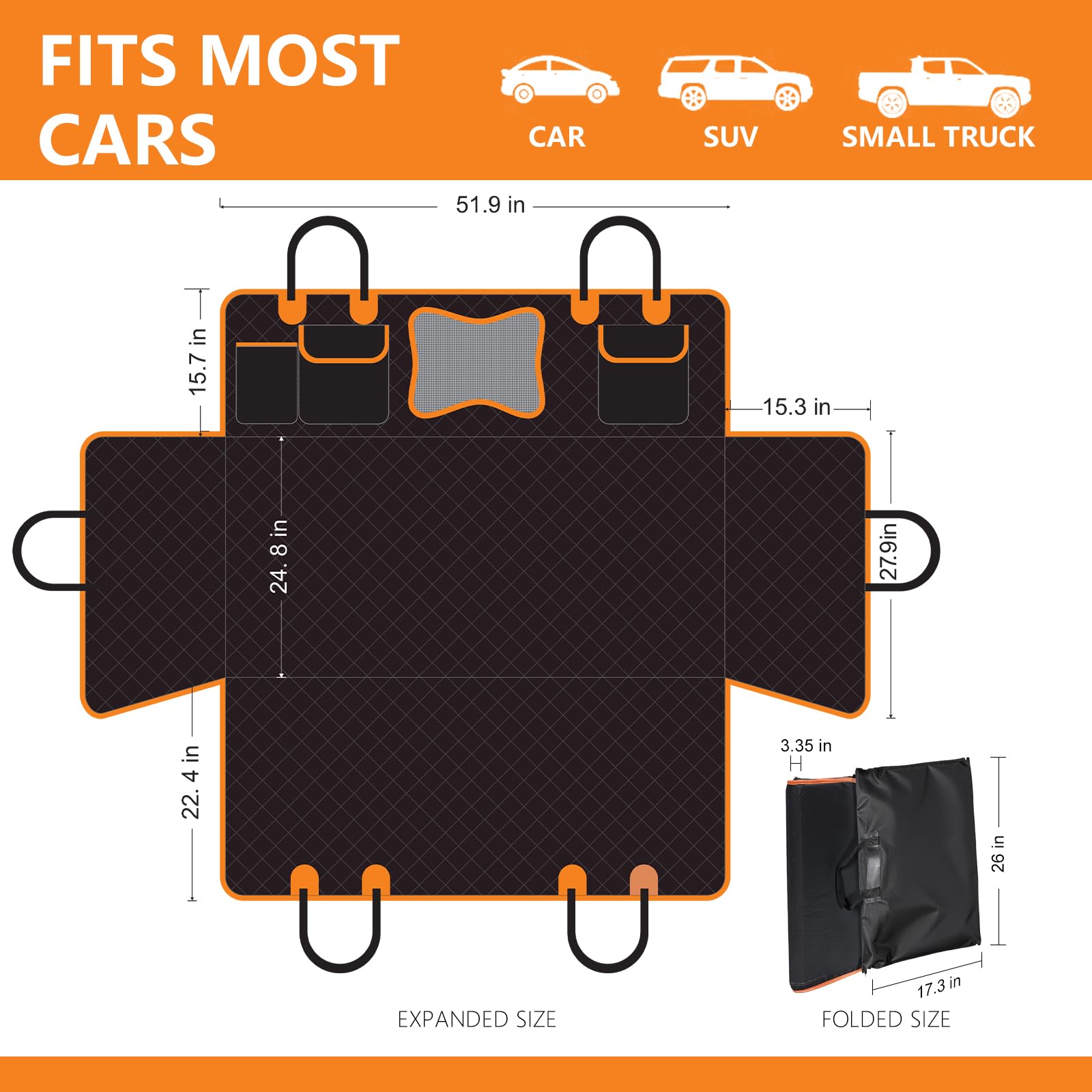 HUOHUOCN dimension-adaptee-vehicules : taille adaptée à la plupart des voitures et SUV