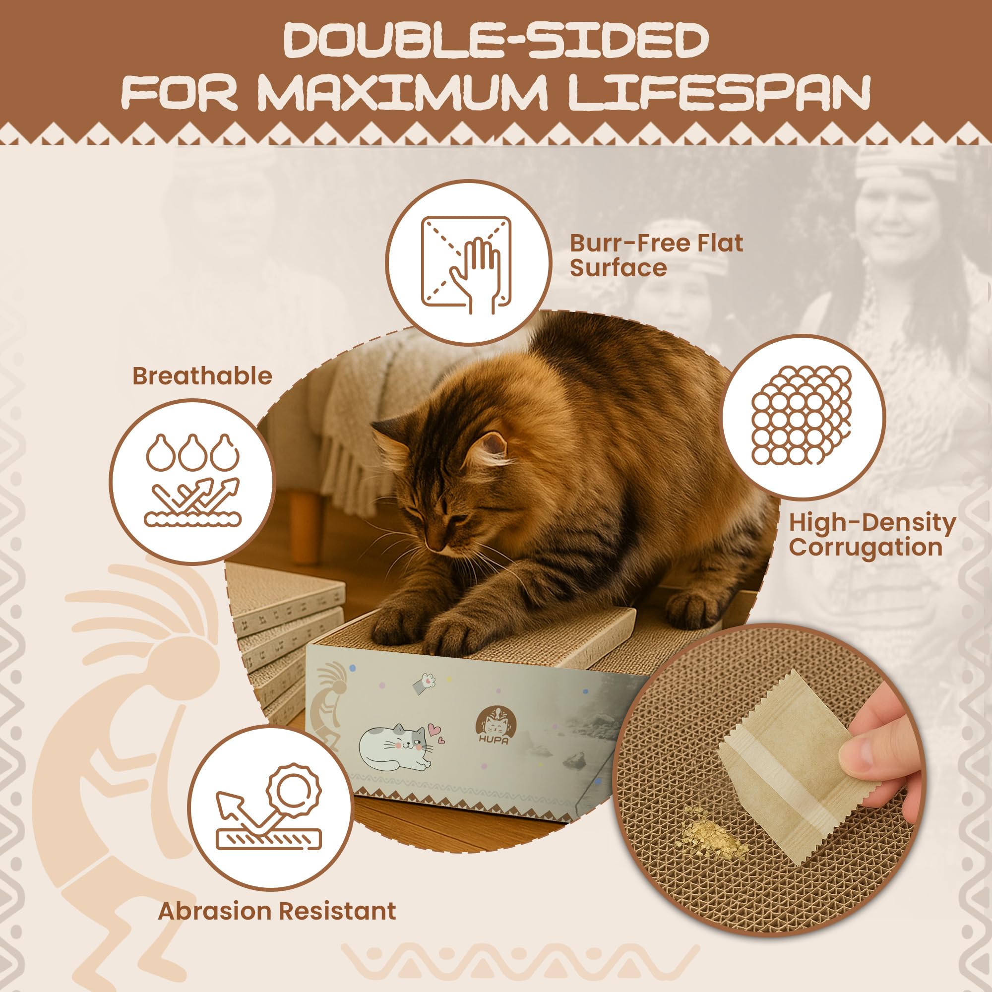 HUPA matériau carton non toxique, durable et sûr pour votre animal.