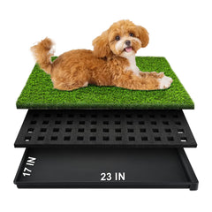 Hurentek tapis herbe artificielle pour chien avec bac, propreté facilitée.