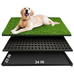 HURENTEK tapis-herbe-chien-plateau 34x23 : espace pratique pour apprentissage de la propreté