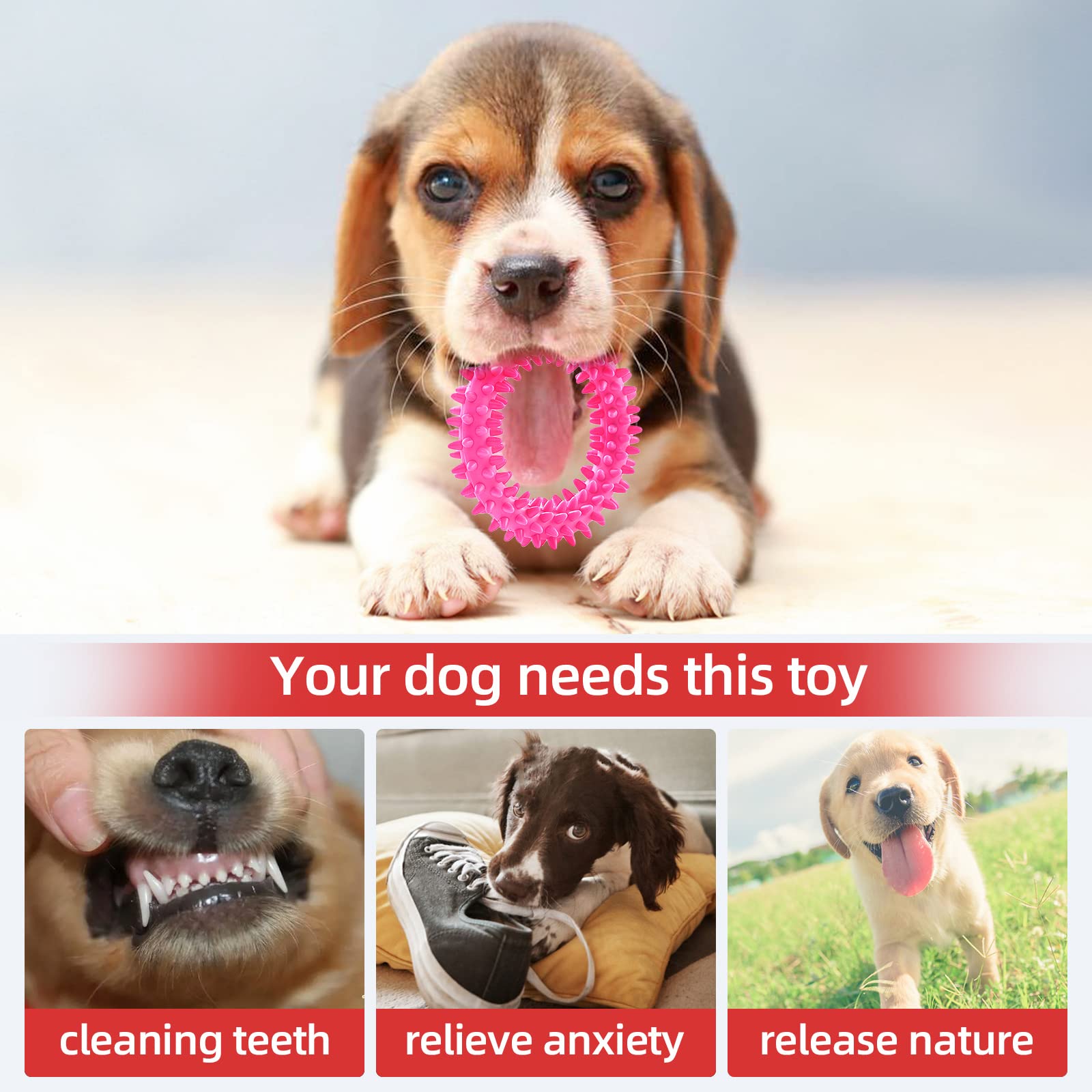 Jouet Hurray pour chiots – surface conçue pour nettoyer les dents pendant le mordillement.