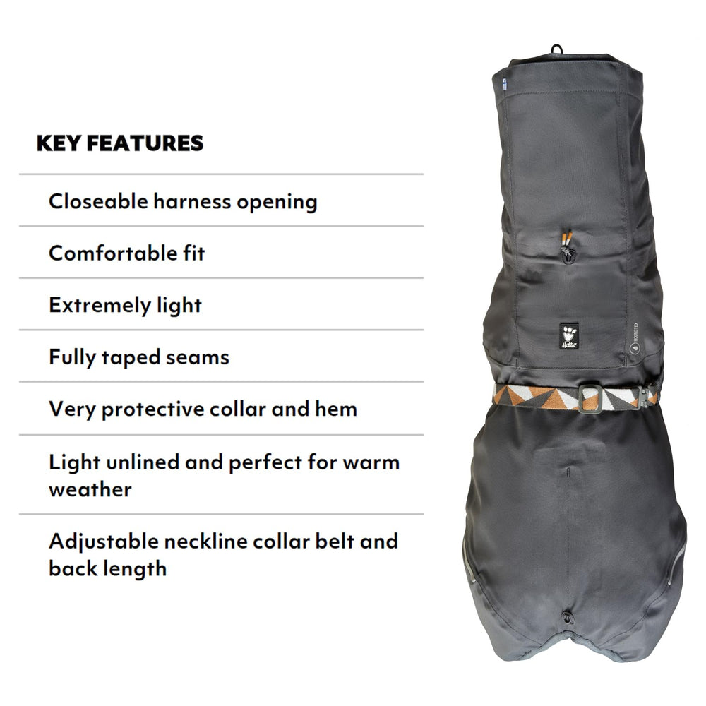 Hurtta Mudventure ECO manteau chien ouverture laisse fermée évitant l'eau sur le dos.