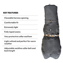 Hurtta Mudventure ECO manteau chien ouverture laisse fermée évitant l'eau sur le dos.