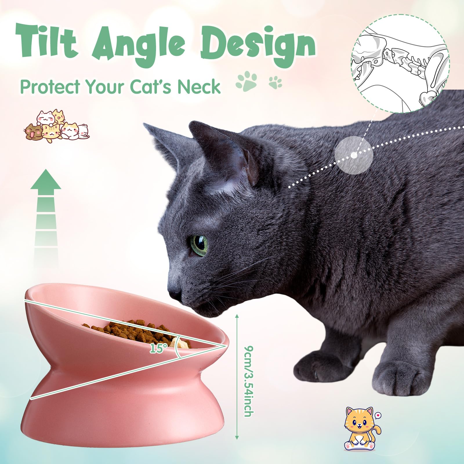 Ensemble de quatre bols Hushee pour chat, quatre pièces