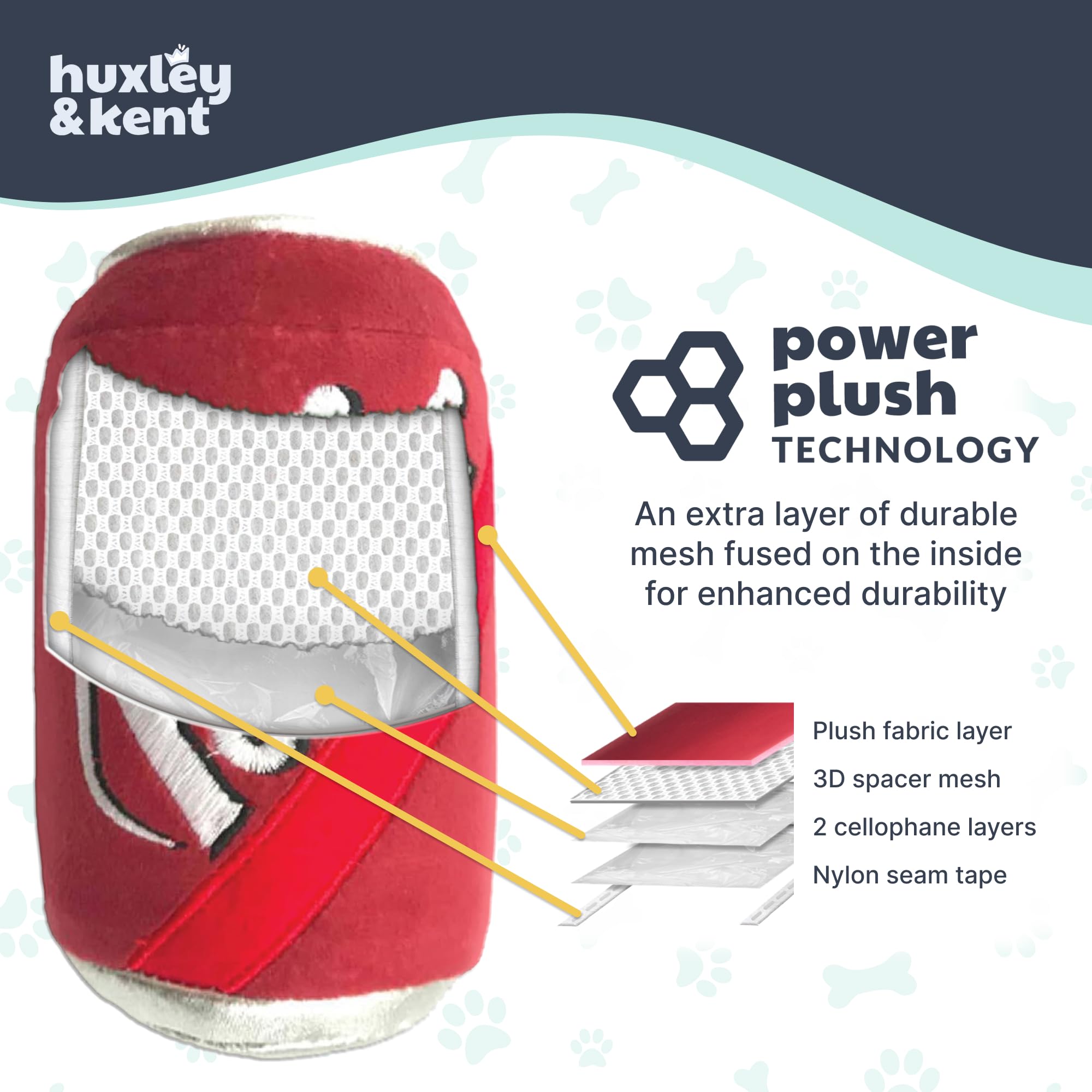 Jouet grand Huxley & Kent Dr Pooper, peluche douce et résille renforcée.
