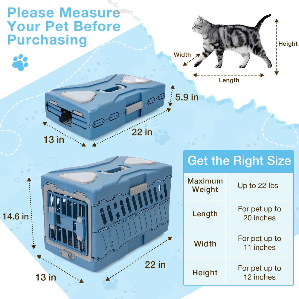 HWAEYEM valise-chat hublot transparent vue supérieure pour surveillance facile