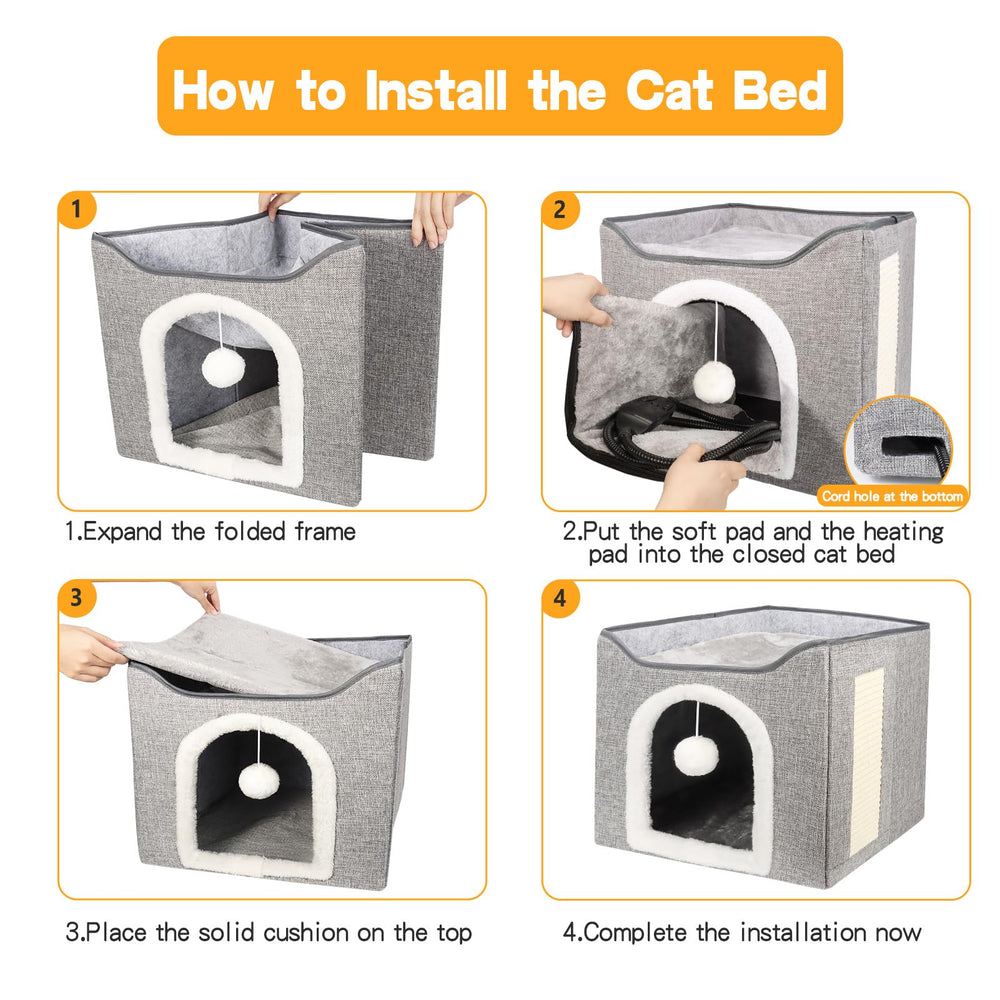 HXPLN extérieur-reversible: cabane chat adaptée aux saisons grâce à ses faces peluche et maillée.