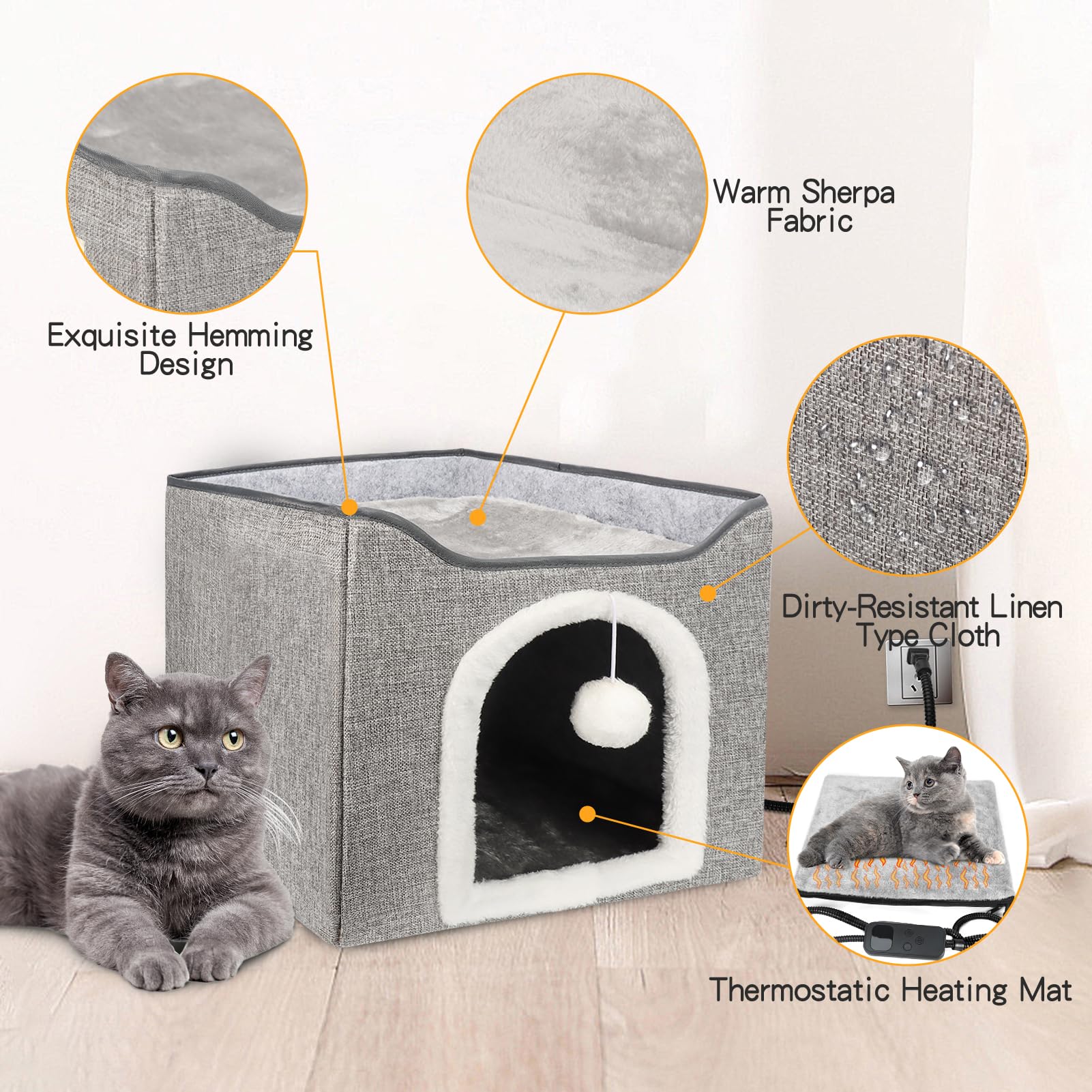 HXPLN intérieur-douillet-cabane-chat: cocon douillet pour siestes privées.