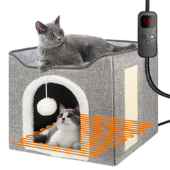 HXPLN nid-chauffant-chat-2-en-1: espace de repos sûr et confortable.