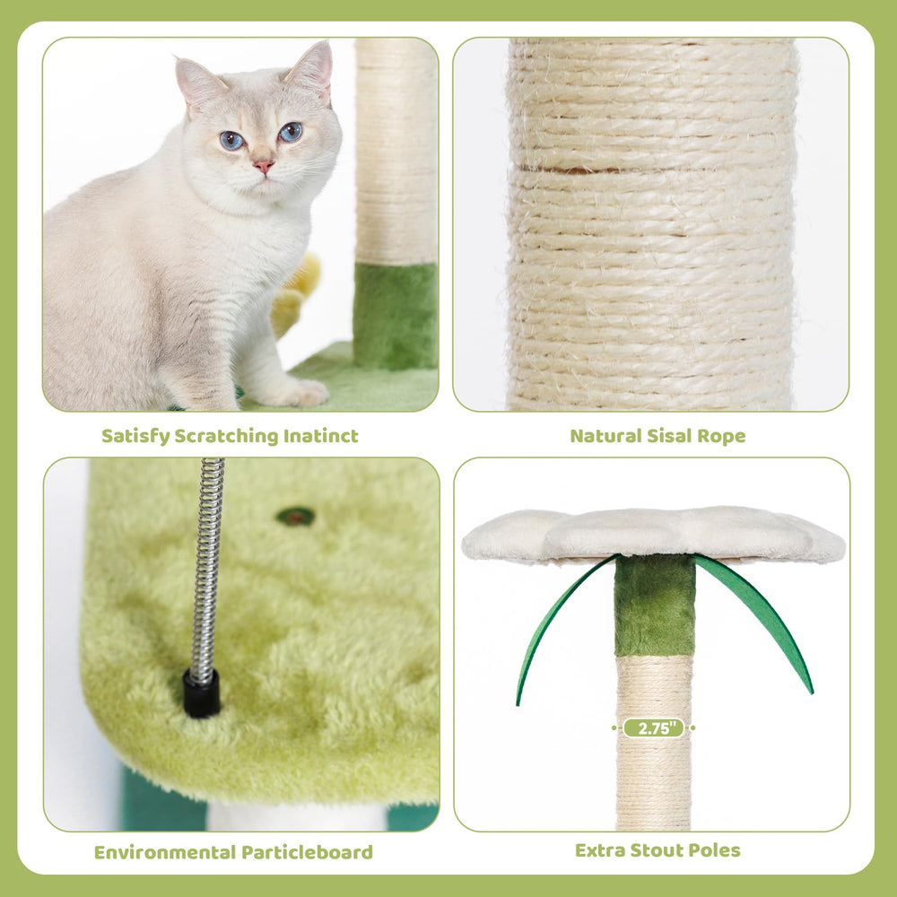HYABI arbre-chat avocat 40 pouces – brosse d'entretien multi-usage incluse