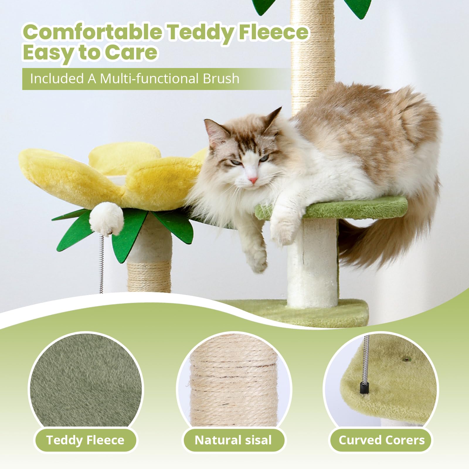 HYABI arbre-chat avocat 40 pouces – poteaux en jute naturelles pour griffes
