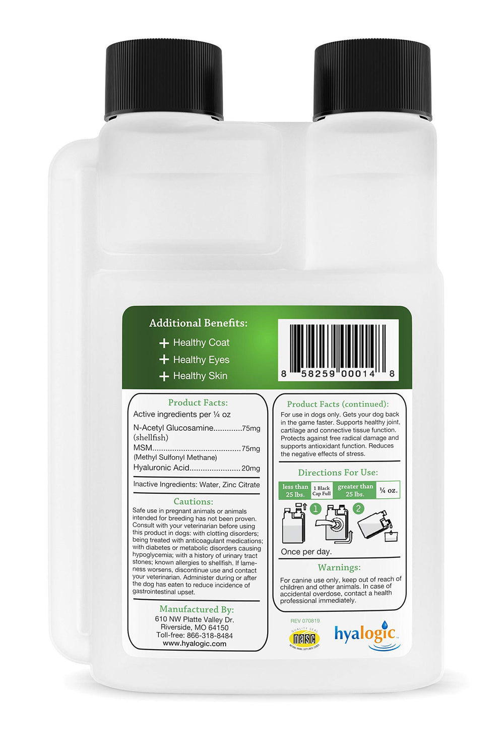 Gouttes sans saveur de Hyalogic HyaFlex PRO pour doser facilement.