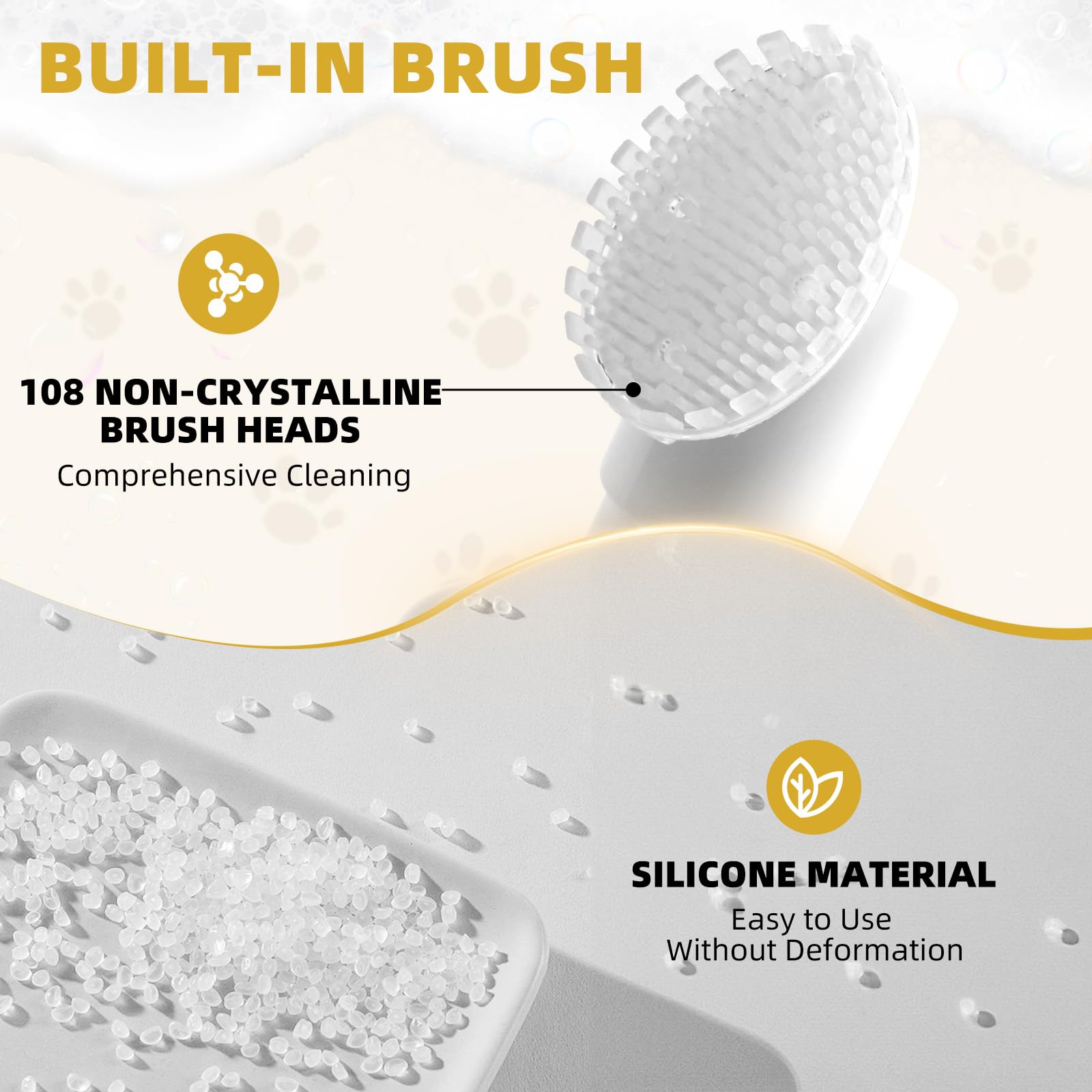 Brosse en silicone Hyefiomo durable pour nettoyage en douceur