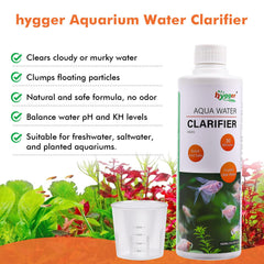 hygger clarifiant-eau-aquarium: clarté immédiate après traitement dans l’aquarium.