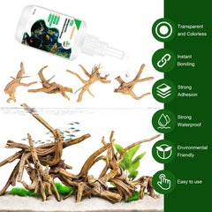 Hygger CO2 Colle liquide – collage bois flotté et pierres pour aquascaping sûr
