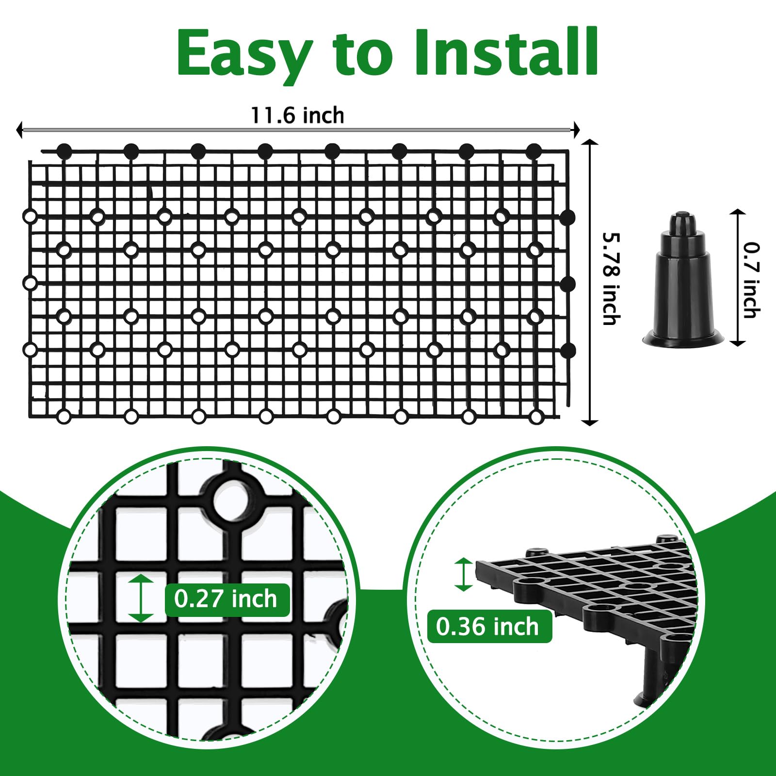 Grille nid dabeilles plastique noir Hygger CO2, support robuste