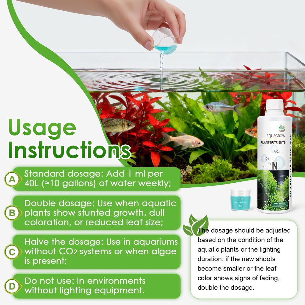 Feuillage des plantes d'aquarium vert et vivant grâce au HC034