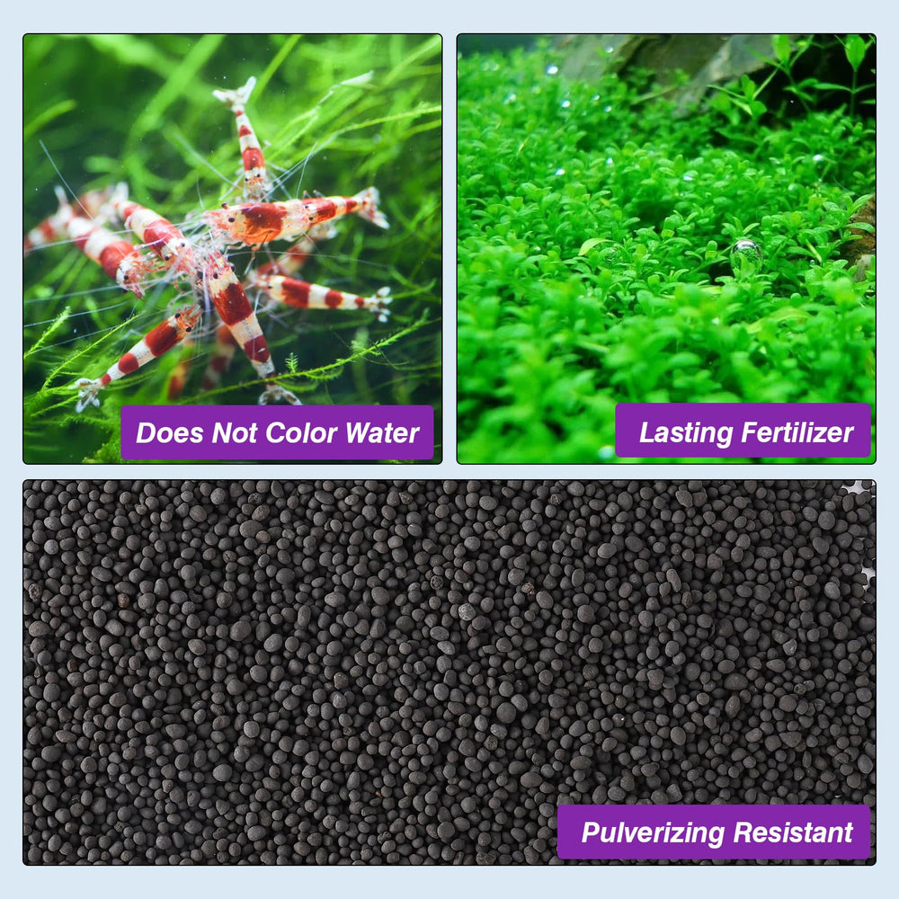 Terreau Hygger CO2 pour plantes et crevettes dans un bac planté.
