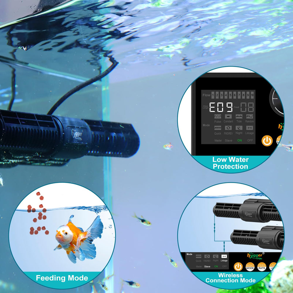 Hygger mode jour-nuit: adaptez le flux pour le repos des poissons.