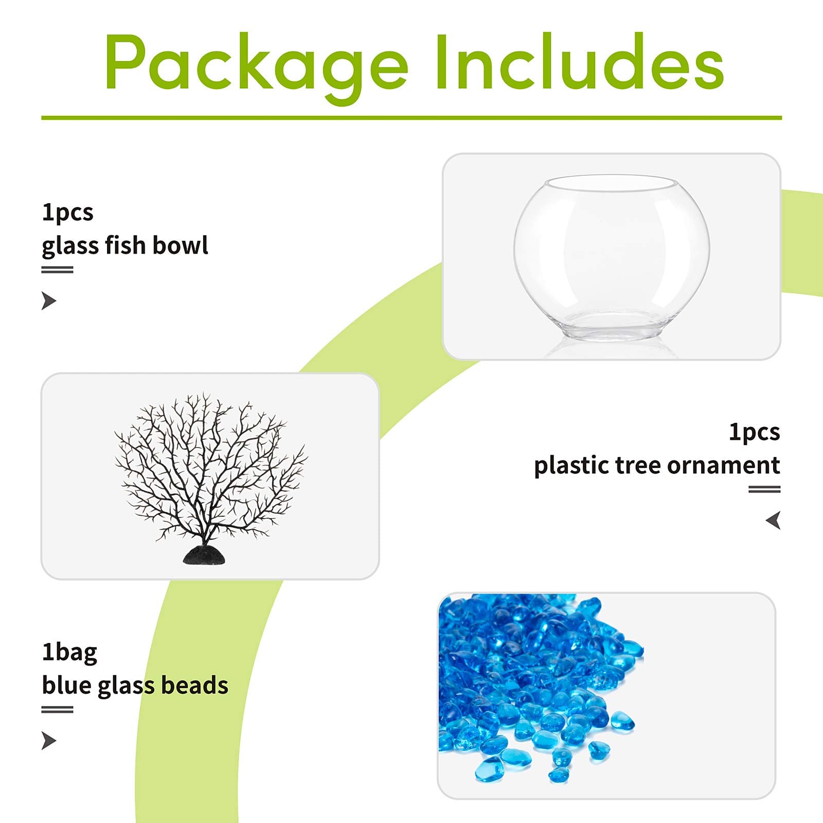 hygger mini bocal oblate bleu avec arbre-plastique, déco de bureau attrayante.