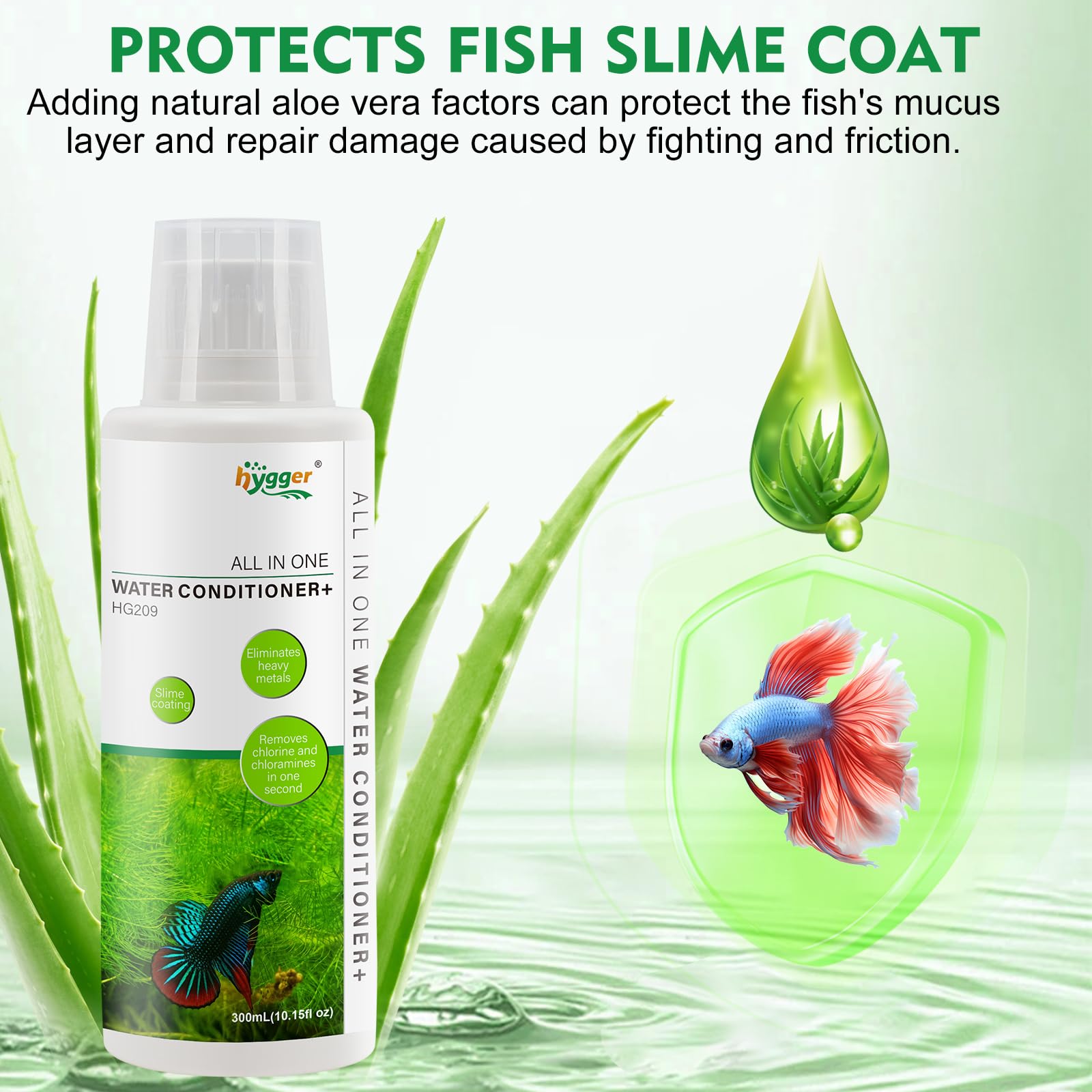 Hygger protège poissons et plantes avec une formule douce et sûre.