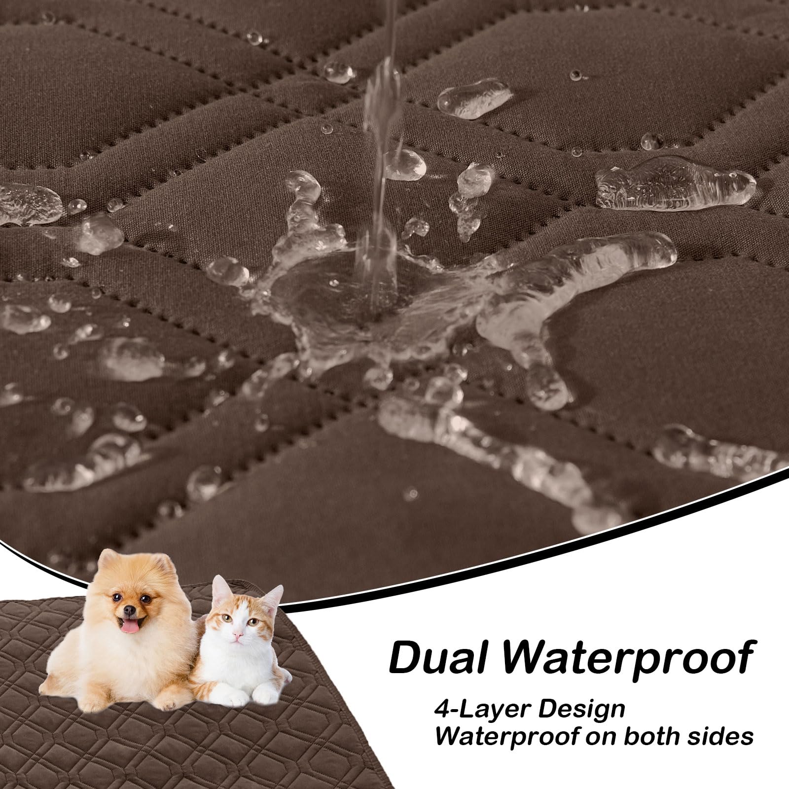 Hyha Couverture imperméable vue arrière, double protection contre les taches.