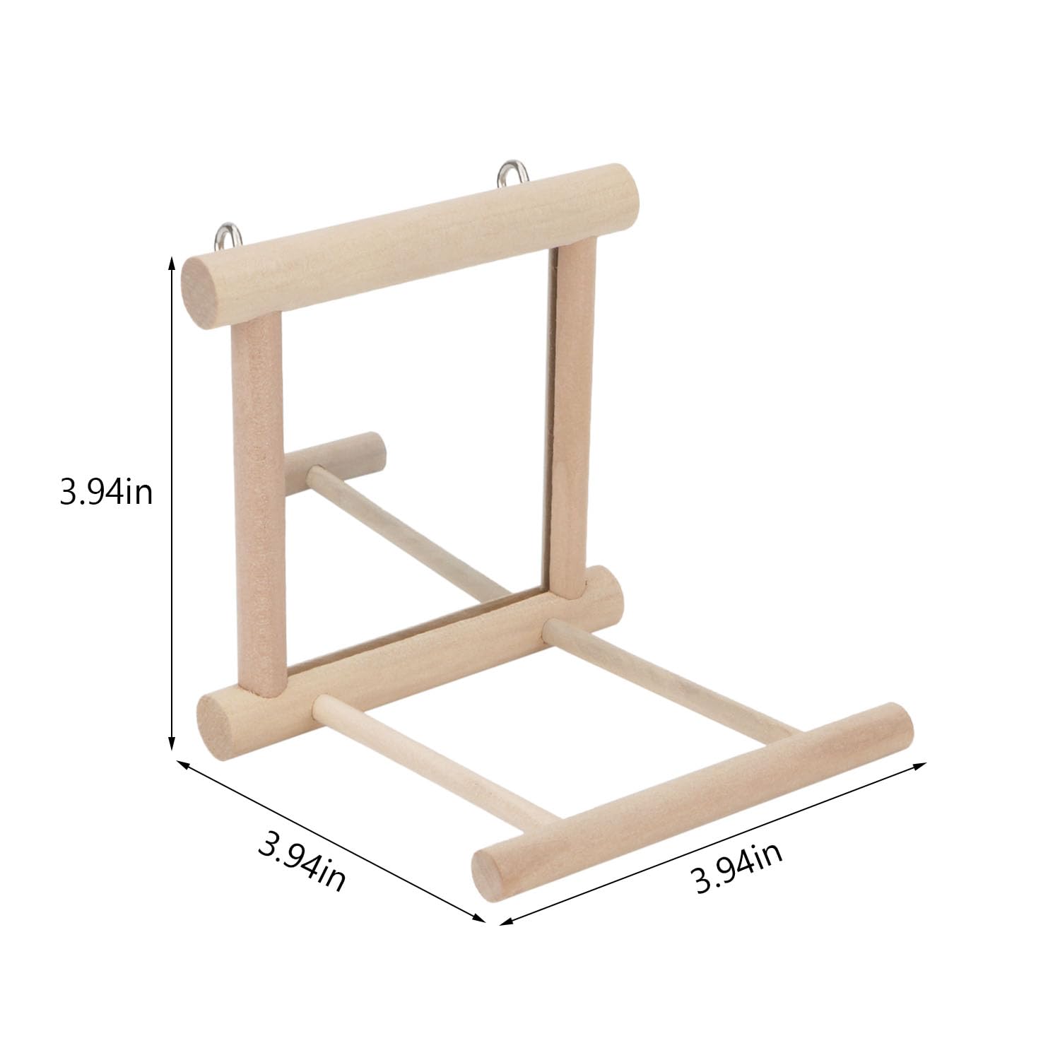 Perchoir en bois naturel avec miroir; accessoire sûr et durable pour petites espèces.