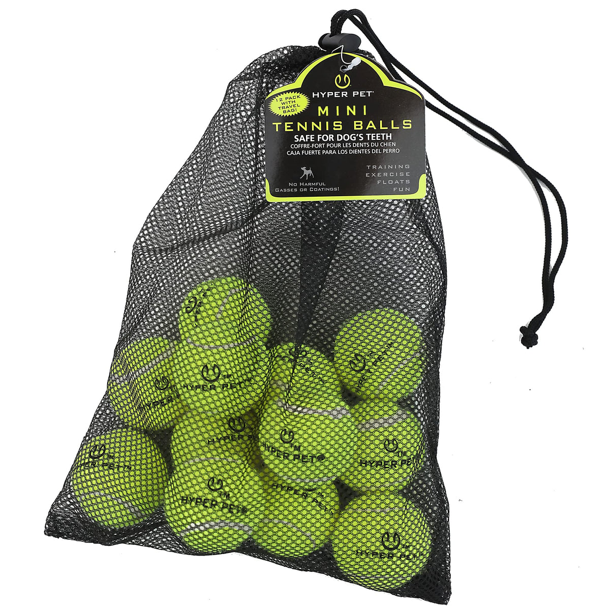 Hyper Pet Mini Balles Tennis pour chiens, pack 12, parfaites pour récupérer lors des jeux