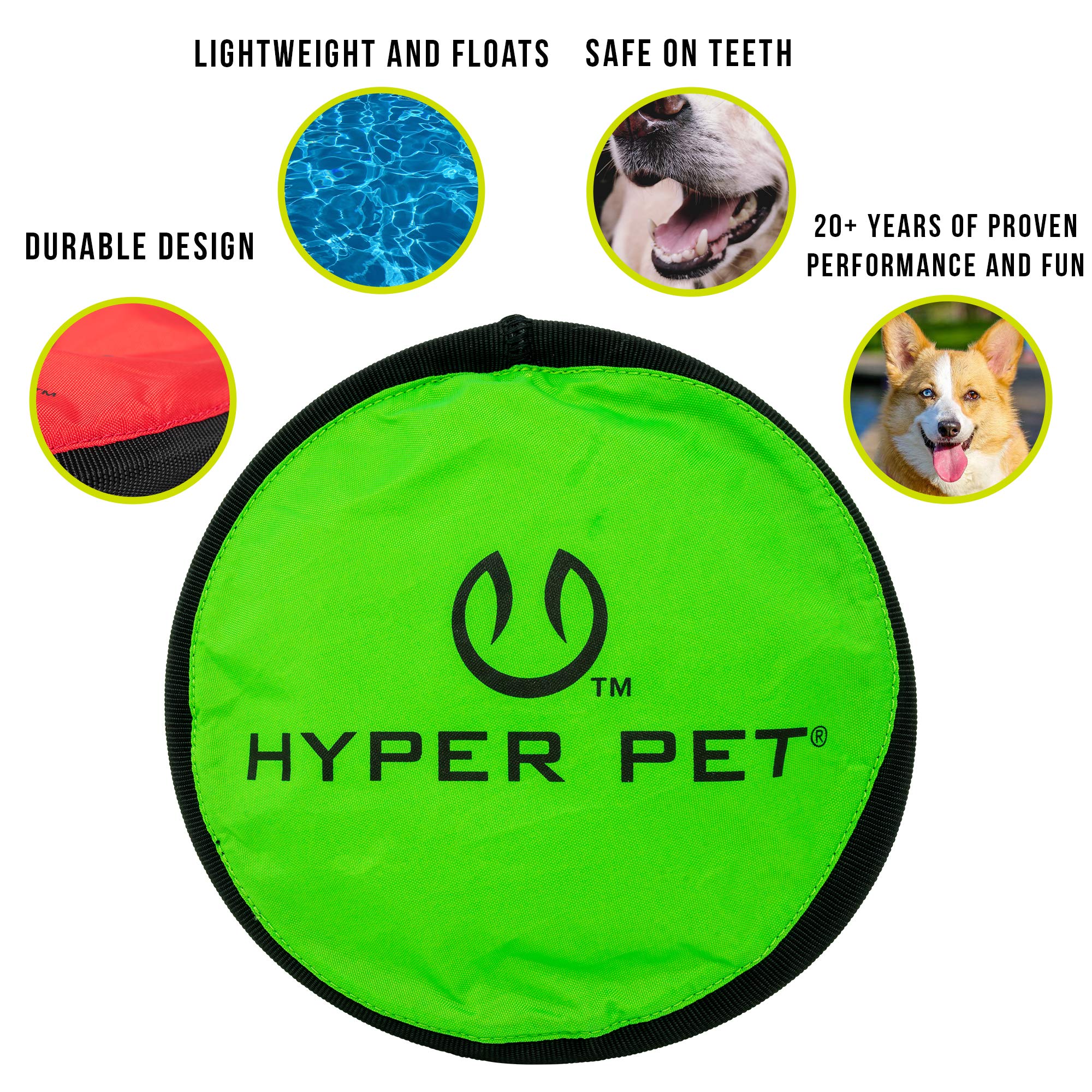 Pack de 2 disques Flippy Flopper Hyper Pet, couleurs variables.