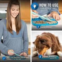 Hyper Pet IQ Treat Lick Mat design quadrants, aide au contrôle des portions et garde l'animal engagé.