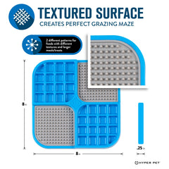 Hyper Pet IQ Treat Lick Mat textures variées, offre différentes sensations pendant le léchage.