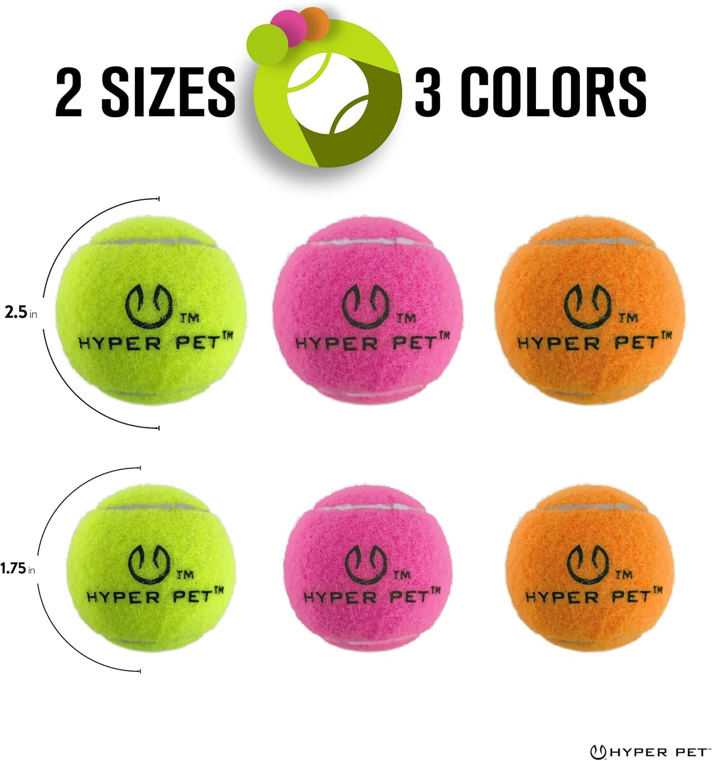 Hyper Pet mini-balles de tennis visibles et sûres pour l’extérieur.