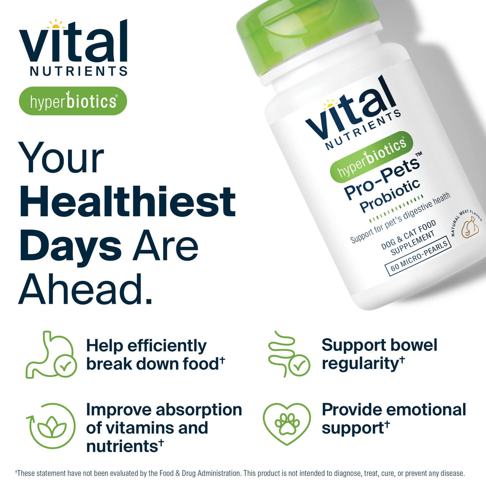Hyperbiotics Vital Nutrients Pro Pets – sans OGM et sans additifs artificiels